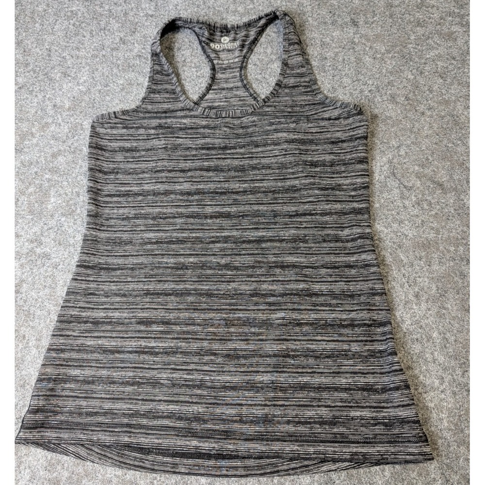 90 Degree by Reflex Racerback Tank Top Women's L Black Striped EUC NWI
